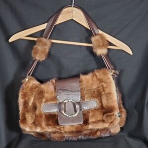 Falor Mink and Leather Bag